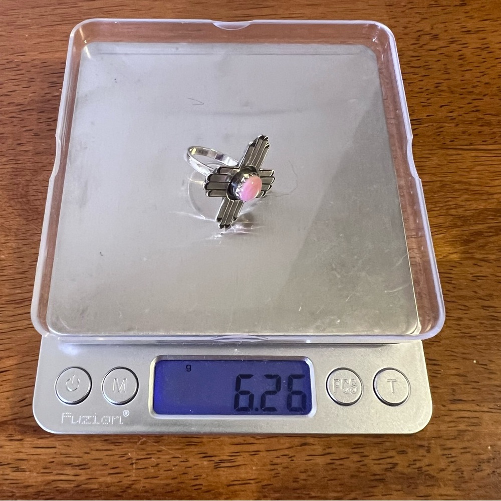 925 Sterling Silver & Pink Conch Zia Ring Size 7 • Southwestern • - Picture 12 of 12